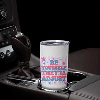 Striped Glitter Effect Printed Trans Rights Tumbler Cup Be Yourself They Will Adjust