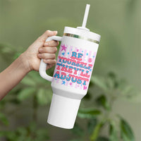 Striped Glitter Effect Printed Trans Rights Tumbler With Handle Be Yourself They Will Adjust