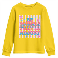 Striped Glitter Effect Printed Trans Rights Youth Sweatshirt Be Yourself They Will Adjust