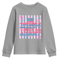 Striped Glitter Effect Printed Trans Rights Youth Sweatshirt Be Yourself They Will Adjust