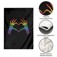 Rainbow Skeleton Heart Hands Garden Flag LGBTQ Pride Support Graphic