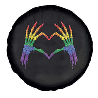 Rainbow Skeleton Heart Hands Spare Tire Cover LGBTQ Pride Support Graphic