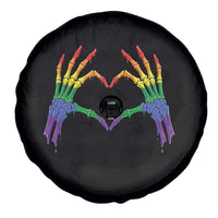 Rainbow Skeleton Heart Hands Spare Tire Cover LGBTQ Pride Support Graphic