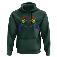 Rainbow Skeleton Heart Hands Hoodie LGBTQ Pride Support Graphic