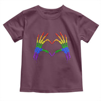 Rainbow Skeleton Heart Hands Toddler T Shirt LGBTQ Pride Support Graphic