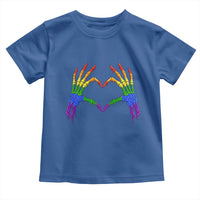 Rainbow Skeleton Heart Hands Toddler T Shirt LGBTQ Pride Support Graphic