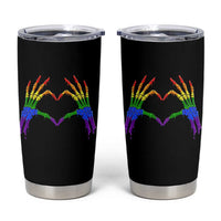 Rainbow Skeleton Heart Hands Tumbler Cup LGBTQ Pride Support Graphic