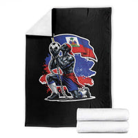 Proud Haiti Soccer Fan Throw Blanket Ayiti Heritage Pride
