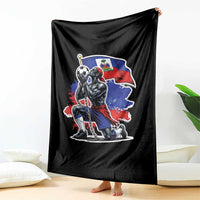 Proud Haiti Soccer Fan Throw Blanket Ayiti Heritage Pride