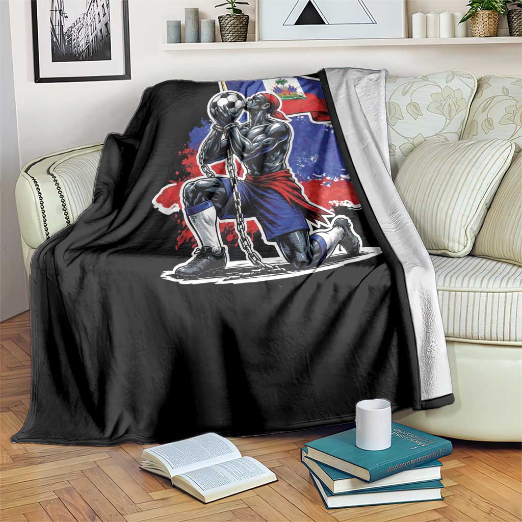 Proud Haiti Soccer Fan Throw Blanket Ayiti Heritage Pride