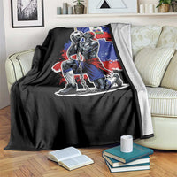 Proud Haiti Soccer Fan Throw Blanket Ayiti Heritage Pride