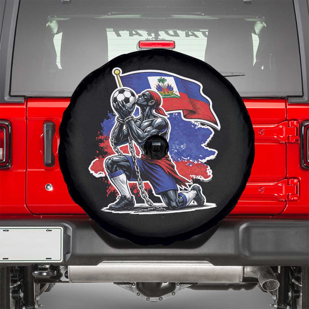 Proud Haiti Soccer Fan Spare Tire Cover Ayiti Heritage Pride