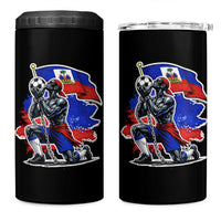 Proud Haiti Soccer Fan 4 in 1 Can Cooler Tumbler Ayiti Heritage Pride
