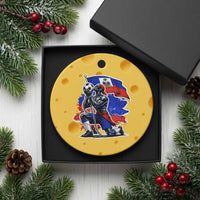Proud Haiti Soccer Fan Ceramic Ornament Ayiti Heritage Pride