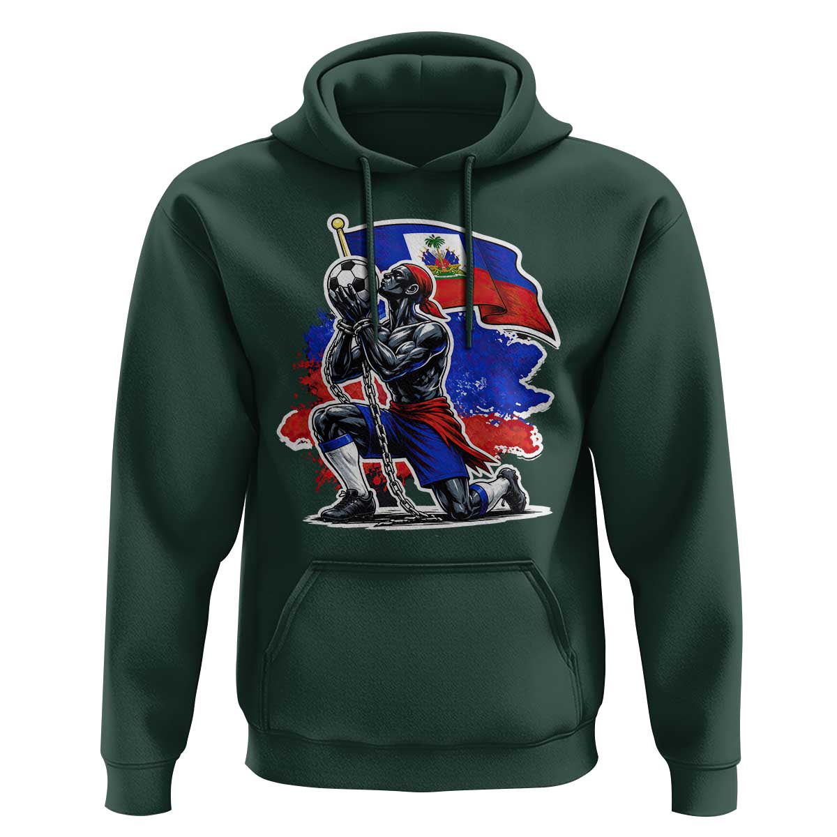 Proud Haiti Soccer Fan Hoodie Ayiti Heritage Pride