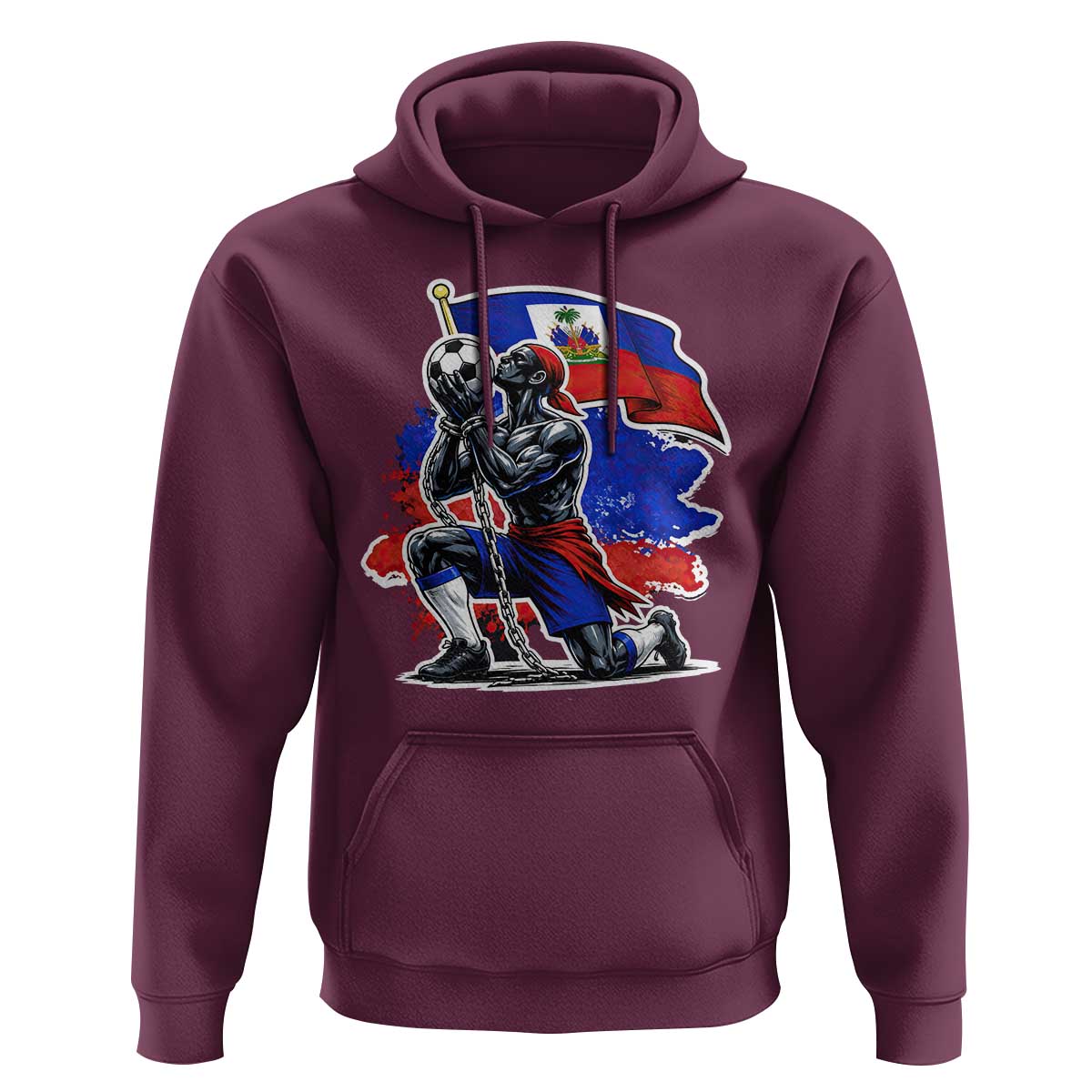 Proud Haiti Soccer Fan Hoodie Ayiti Heritage Pride