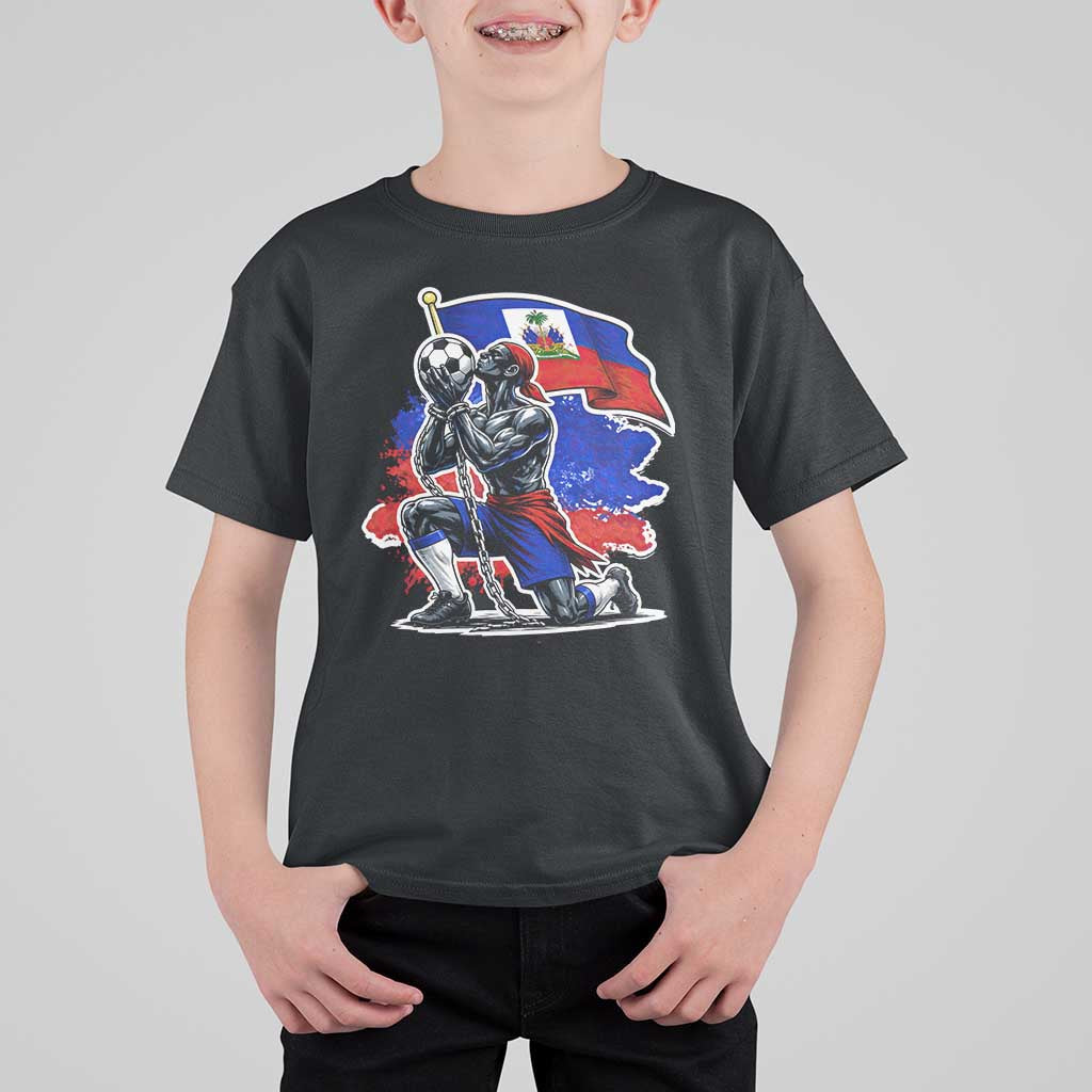 Proud Haiti Soccer Fan T Shirt For Kid Ayiti Heritage Pride