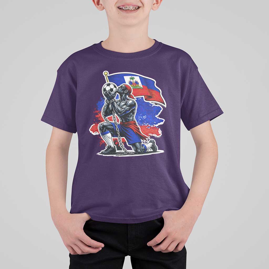 Proud Haiti Soccer Fan T Shirt For Kid Ayiti Heritage Pride