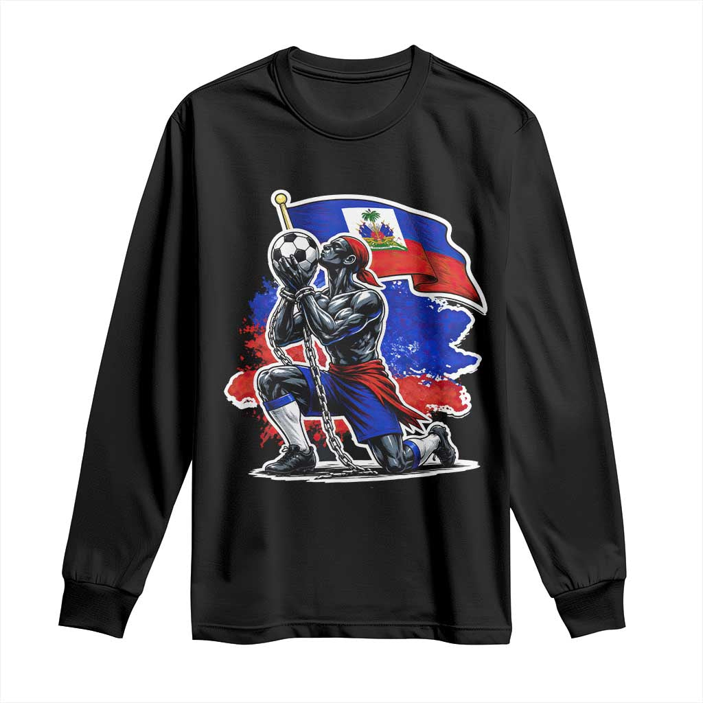 Proud Haiti Soccer Fan Long Sleeve Shirt Ayiti Heritage Pride