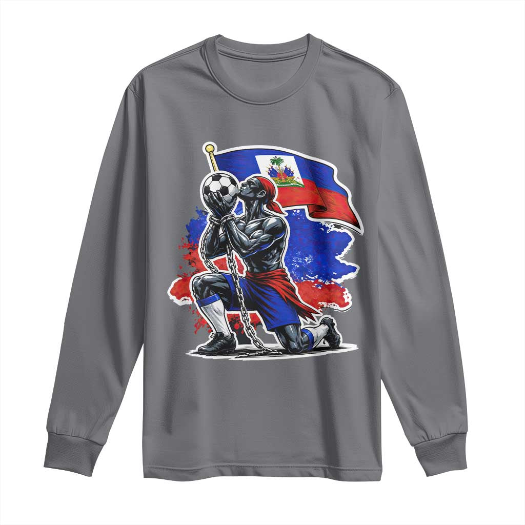 Proud Haiti Soccer Fan Long Sleeve Shirt Ayiti Heritage Pride