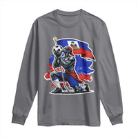 Proud Haiti Soccer Fan Long Sleeve Shirt Ayiti Heritage Pride