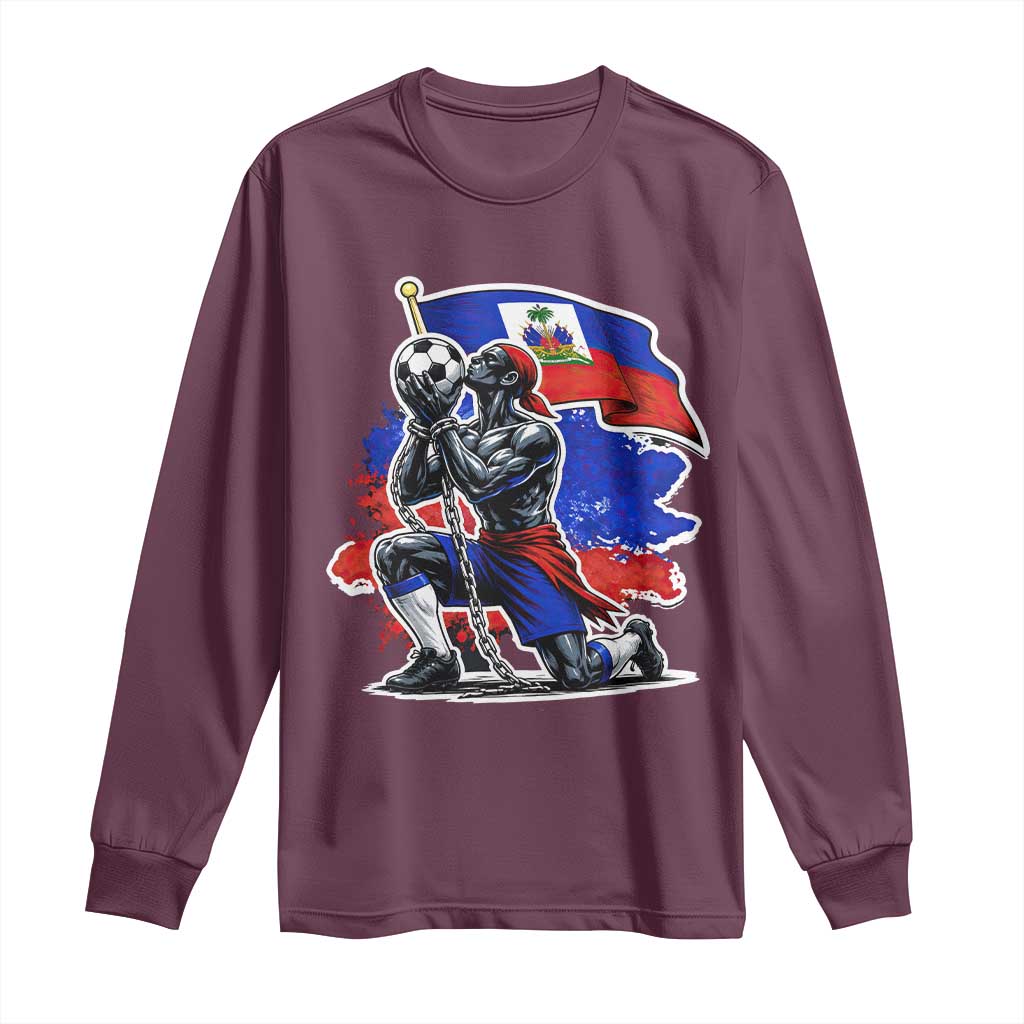 Proud Haiti Soccer Fan Long Sleeve Shirt Ayiti Heritage Pride