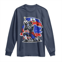 Proud Haiti Soccer Fan Long Sleeve Shirt Ayiti Heritage Pride