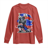 Proud Haiti Soccer Fan Long Sleeve Shirt Ayiti Heritage Pride