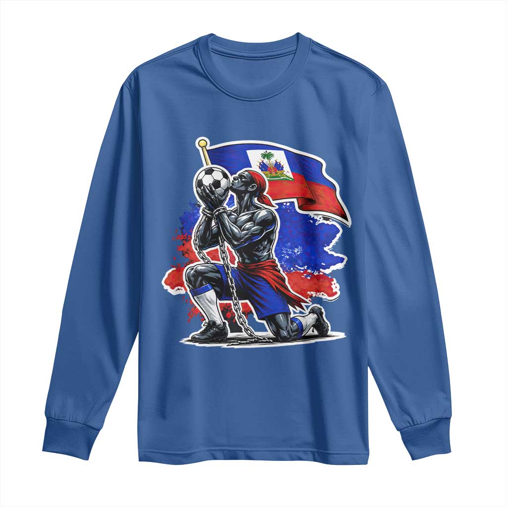Proud Haiti Soccer Fan Long Sleeve Shirt Ayiti Heritage Pride