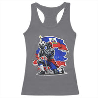 Proud Haiti Soccer Fan Racerback Tank Top Ayiti Heritage Pride