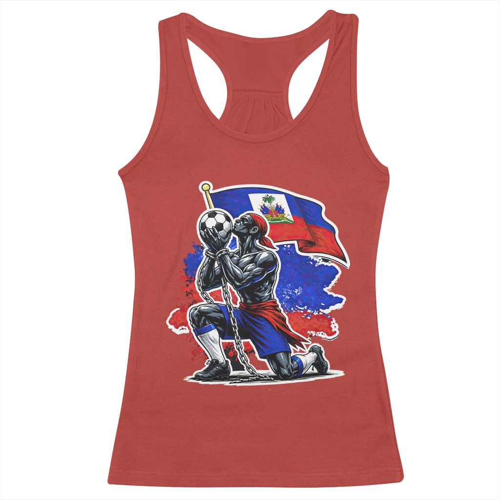 Proud Haiti Soccer Fan Racerback Tank Top Ayiti Heritage Pride