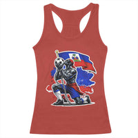Proud Haiti Soccer Fan Racerback Tank Top Ayiti Heritage Pride