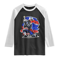 Proud Haiti Soccer Fan Raglan Shirt Ayiti Heritage Pride