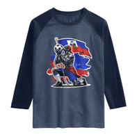Proud Haiti Soccer Fan Raglan Shirt Ayiti Heritage Pride