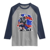 Proud Haiti Soccer Fan Raglan Shirt Ayiti Heritage Pride