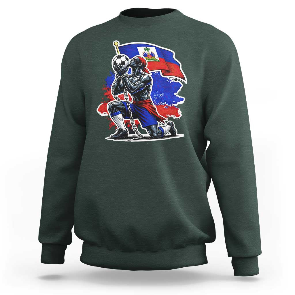Proud Haiti Soccer Fan Sweatshirt Ayiti Heritage Pride