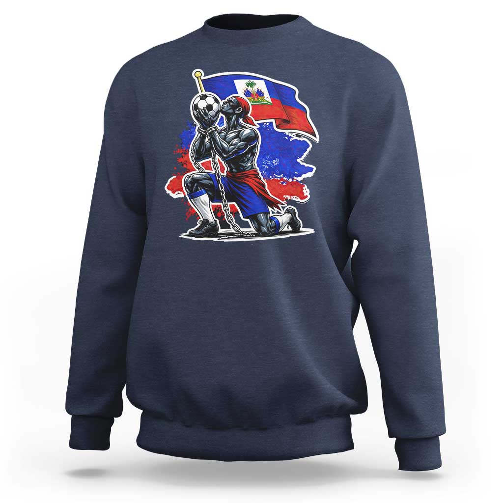 Proud Haiti Soccer Fan Sweatshirt Ayiti Heritage Pride