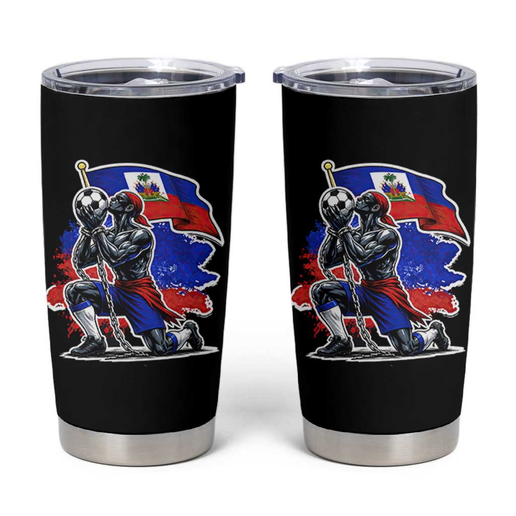 Proud Haiti Soccer Fan Tumbler Cup Ayiti Heritage Pride
