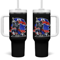 Proud Haiti Soccer Fan Tumbler With Handle Ayiti Heritage Pride