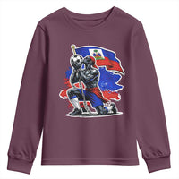 Proud Haiti Soccer Fan Youth Sweatshirt Ayiti Heritage Pride