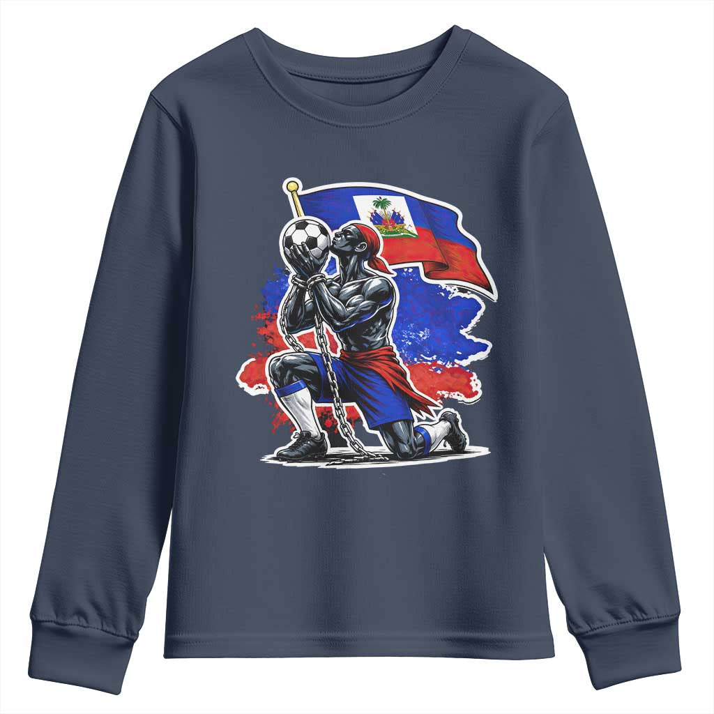 Proud Haiti Soccer Fan Youth Sweatshirt Ayiti Heritage Pride