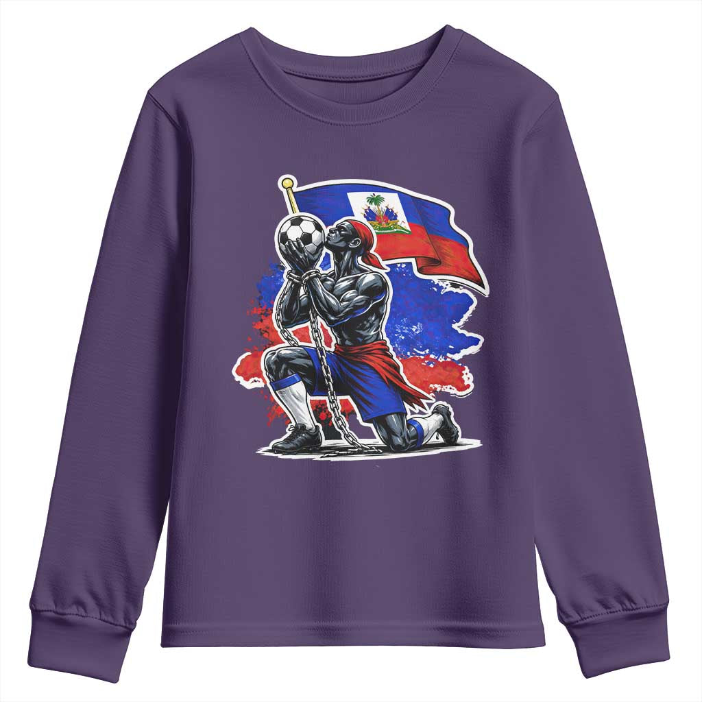 Proud Haiti Soccer Fan Youth Sweatshirt Ayiti Heritage Pride