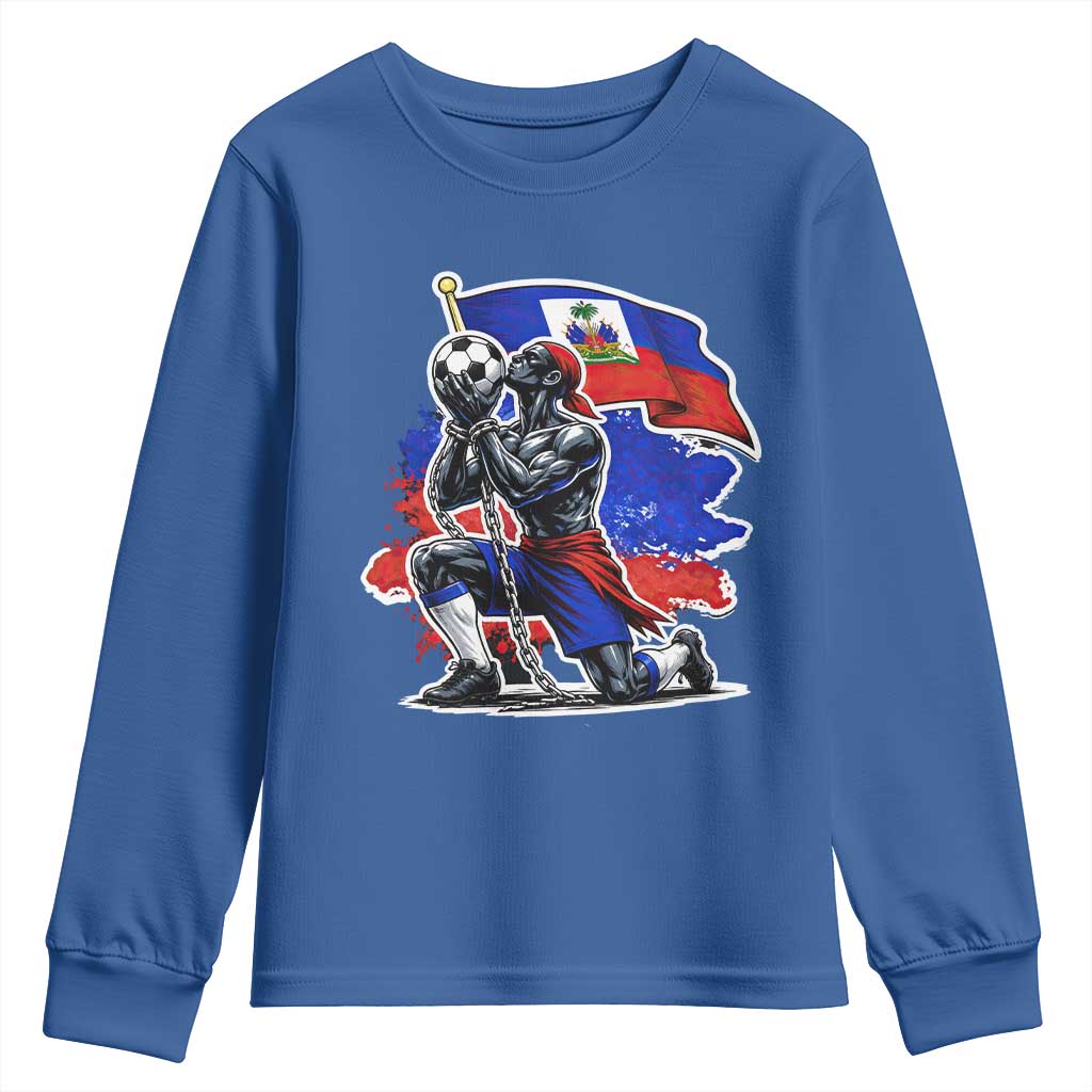 Proud Haiti Soccer Fan Youth Sweatshirt Ayiti Heritage Pride