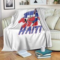 Caribbean Soccer Lover Gift Throw Blanket Haitian Heritage Pride