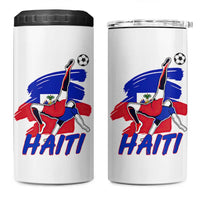 Caribbean Soccer Lover Gift 4 in 1 Can Cooler Tumbler Haitian Heritage Pride