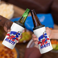 Caribbean Soccer Lover Gift 4 in 1 Can Cooler Tumbler Haitian Heritage Pride