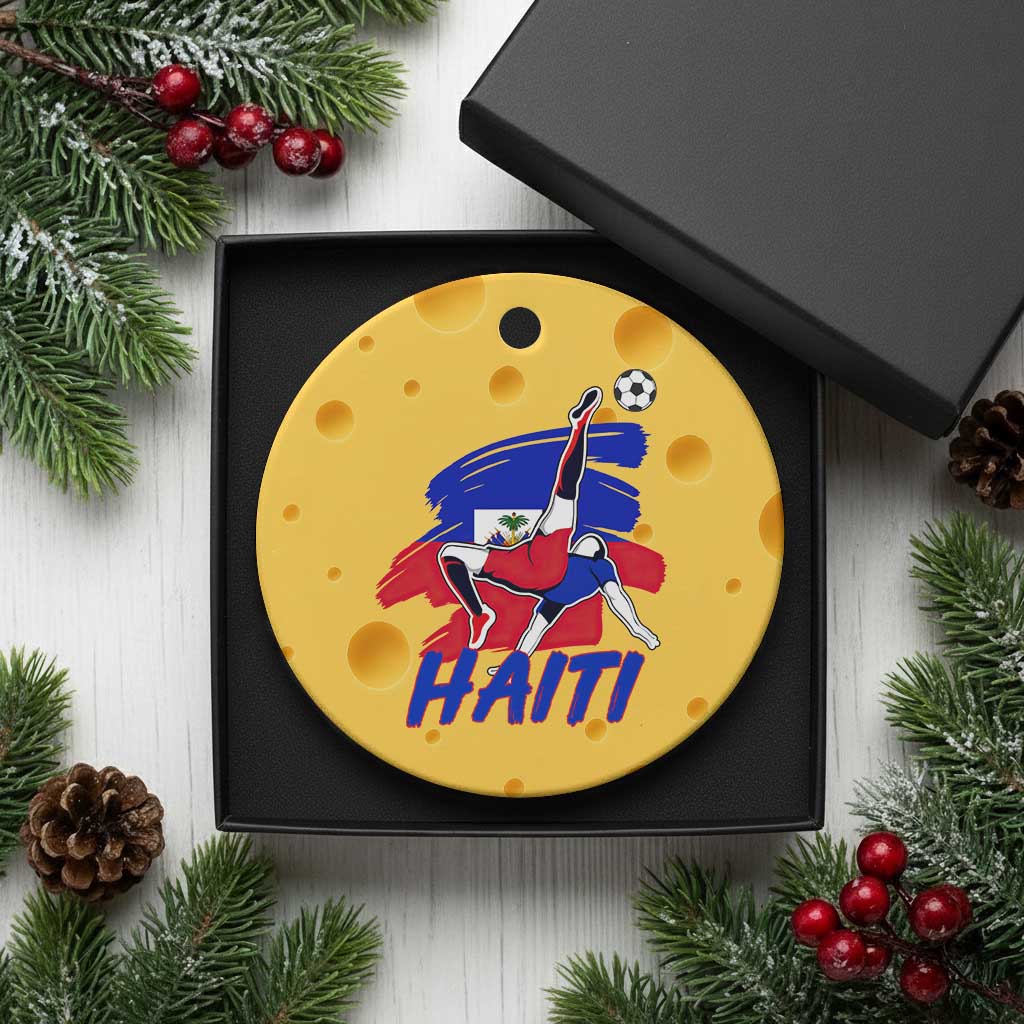 Caribbean Soccer Lover Gift Ceramic Ornament Haitian Heritage Pride