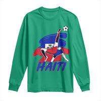 Caribbean Soccer Lover Gift Long Sleeve Shirt Haitian Heritage Pride