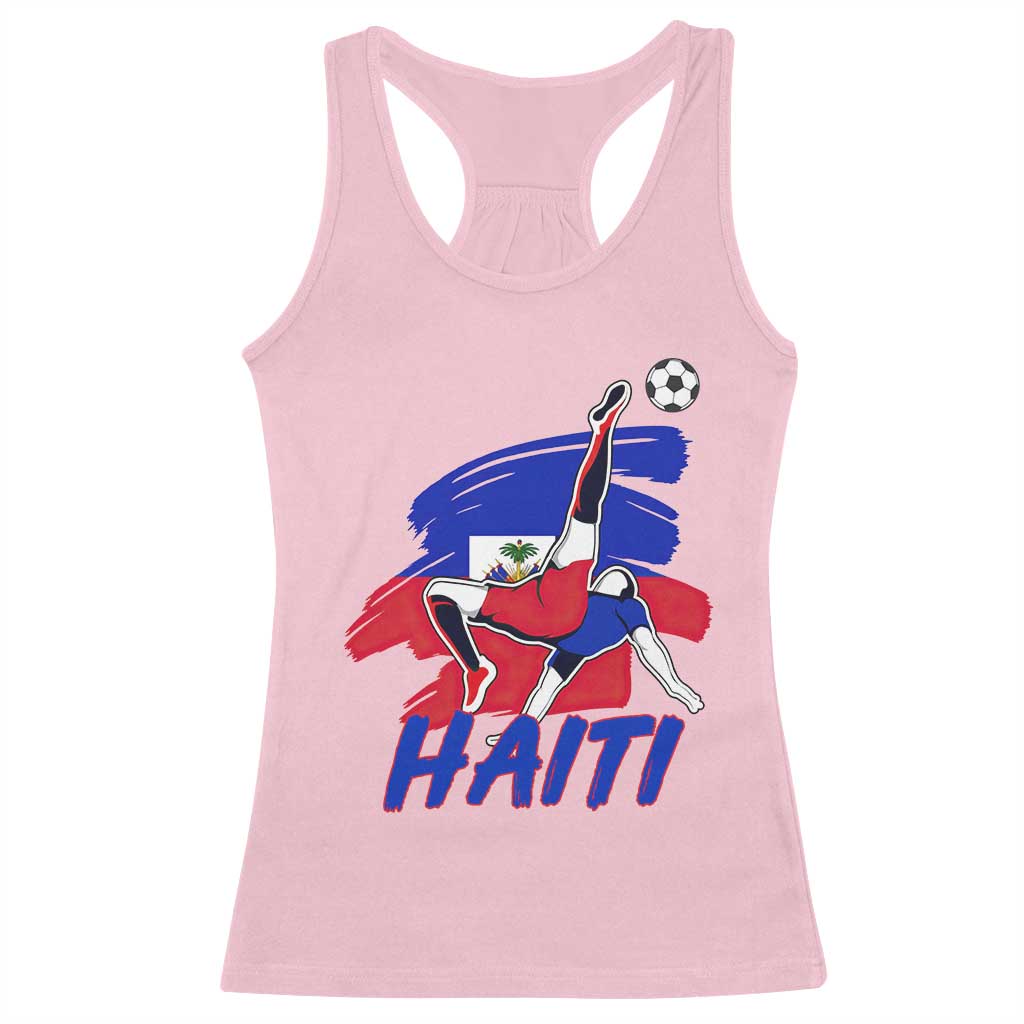 Caribbean Soccer Lover Gift Racerback Tank Top Haitian Heritage Pride