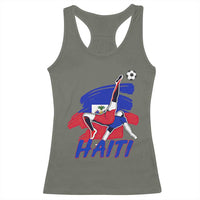 Caribbean Soccer Lover Gift Racerback Tank Top Haitian Heritage Pride